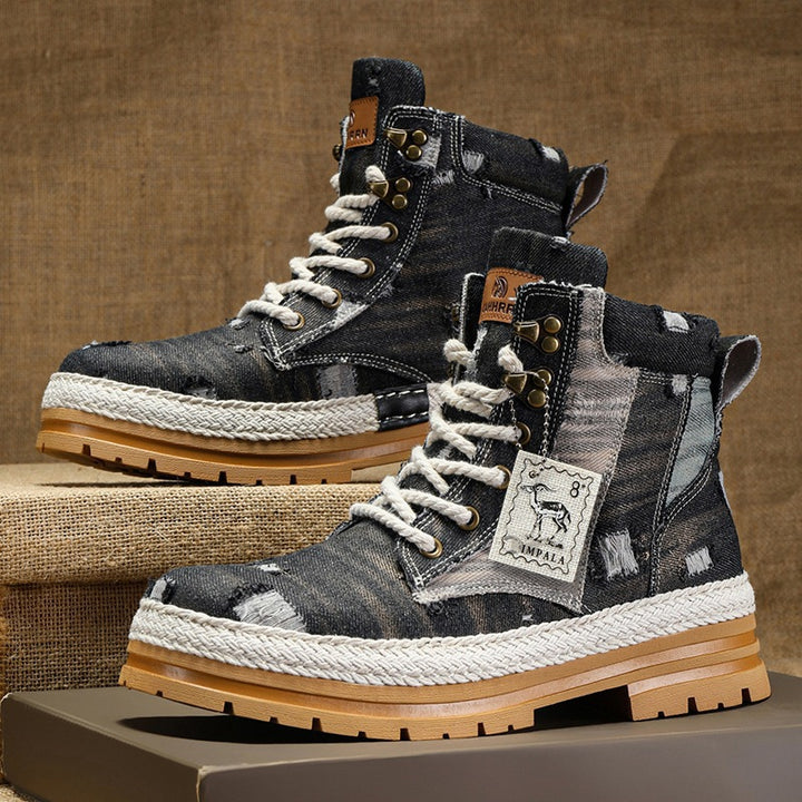 Men's High-top Boots Autumn Denim
