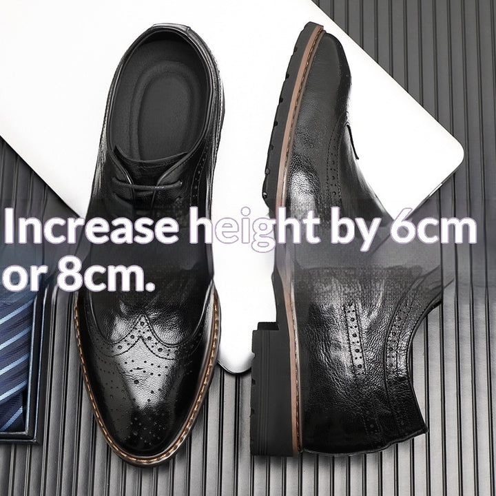 Bullock Men's 8cm Height-increasing Derby Shoes In British Style