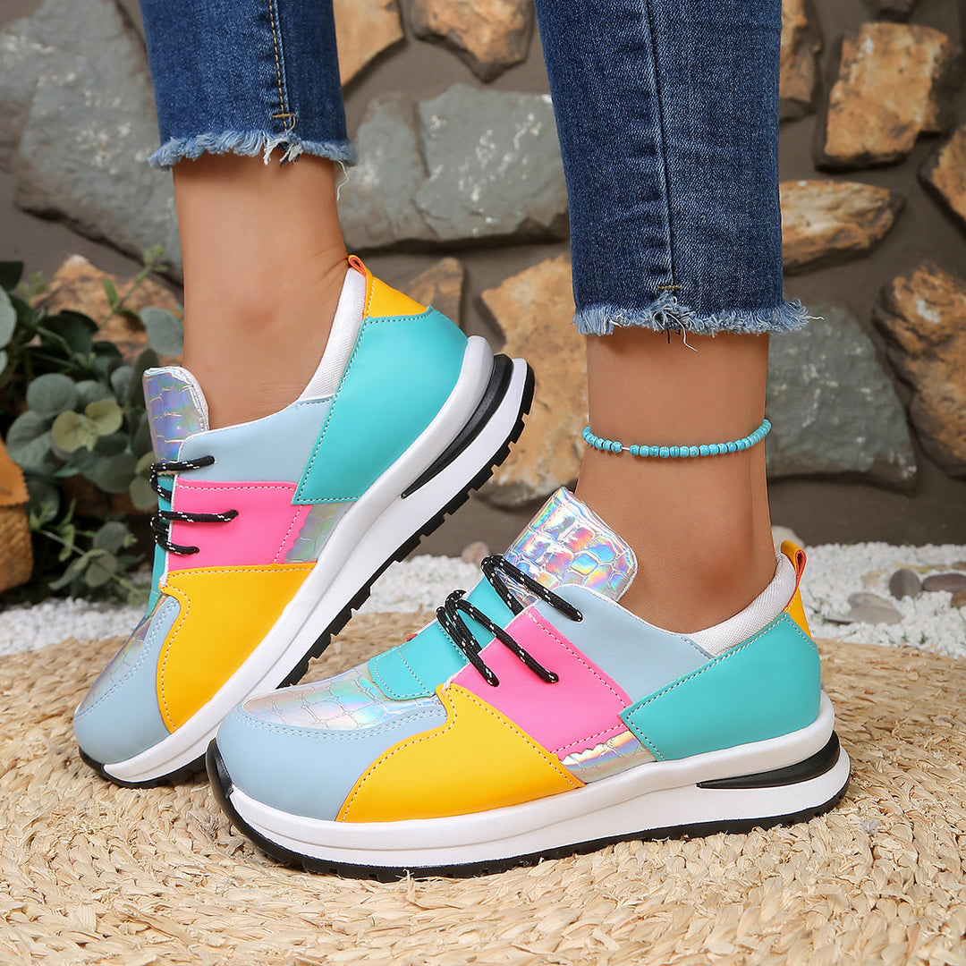 Sporty Colorblock Casual Women's Single-Layer Shoes