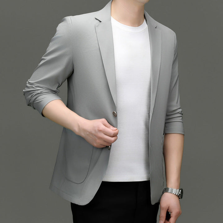 Men's thin ice silk sunscreen casual jacket in multiple colors and sizes