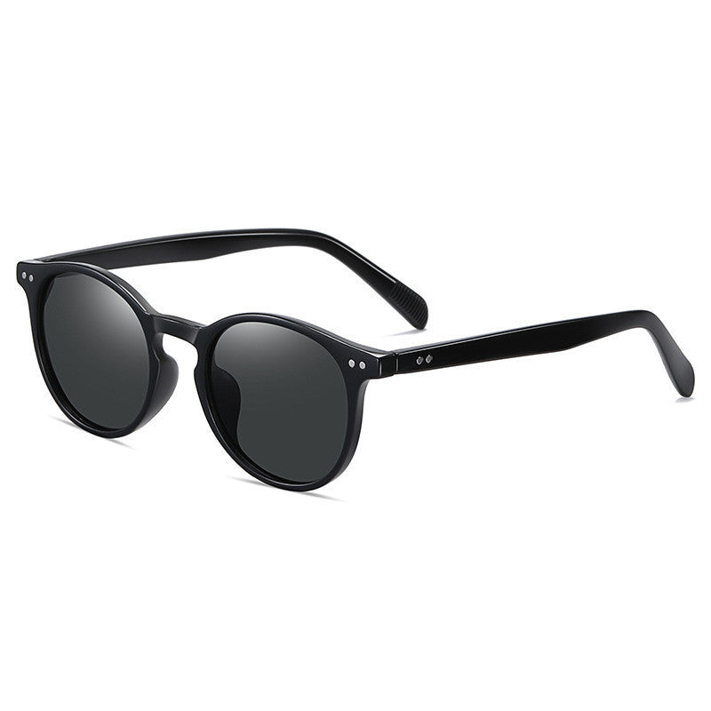 Vintage round frame sunglasses with polarized UV400 TAC lenses for men and women