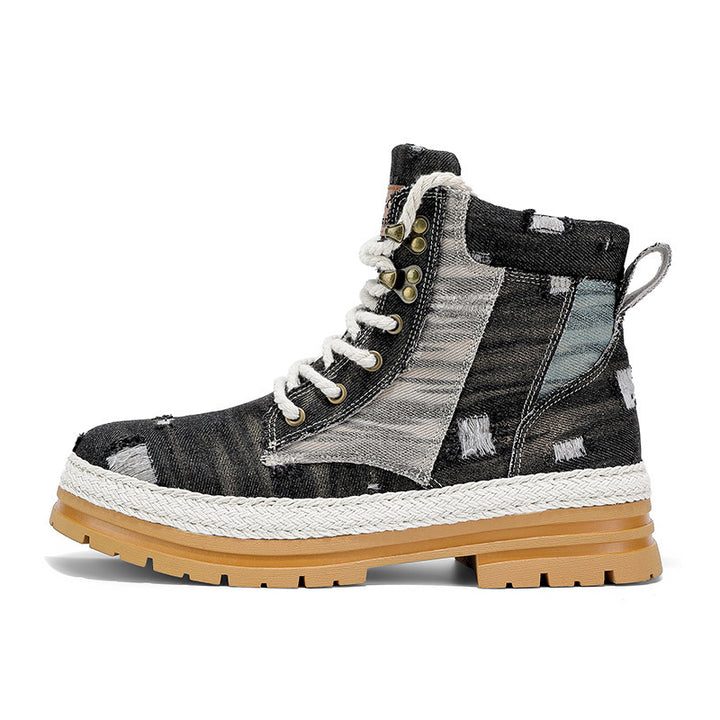 Men's High-top Boots Autumn Denim