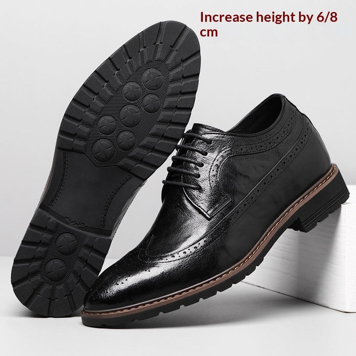 Bullock Men's 8cm Height-increasing Derby Shoes In British Style