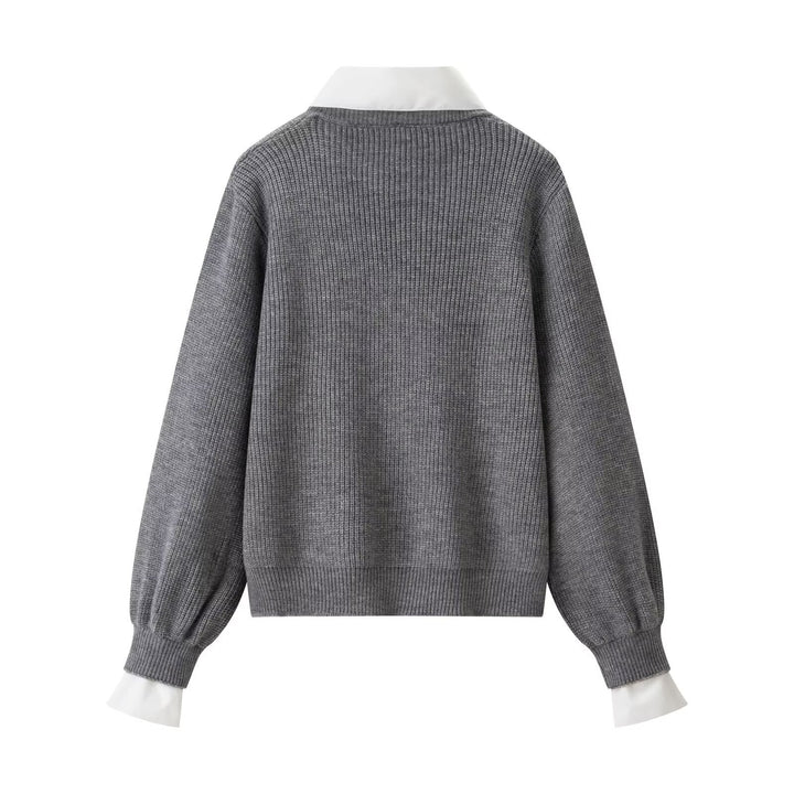 Laid-back Faux Two-piece Loose-knit Top