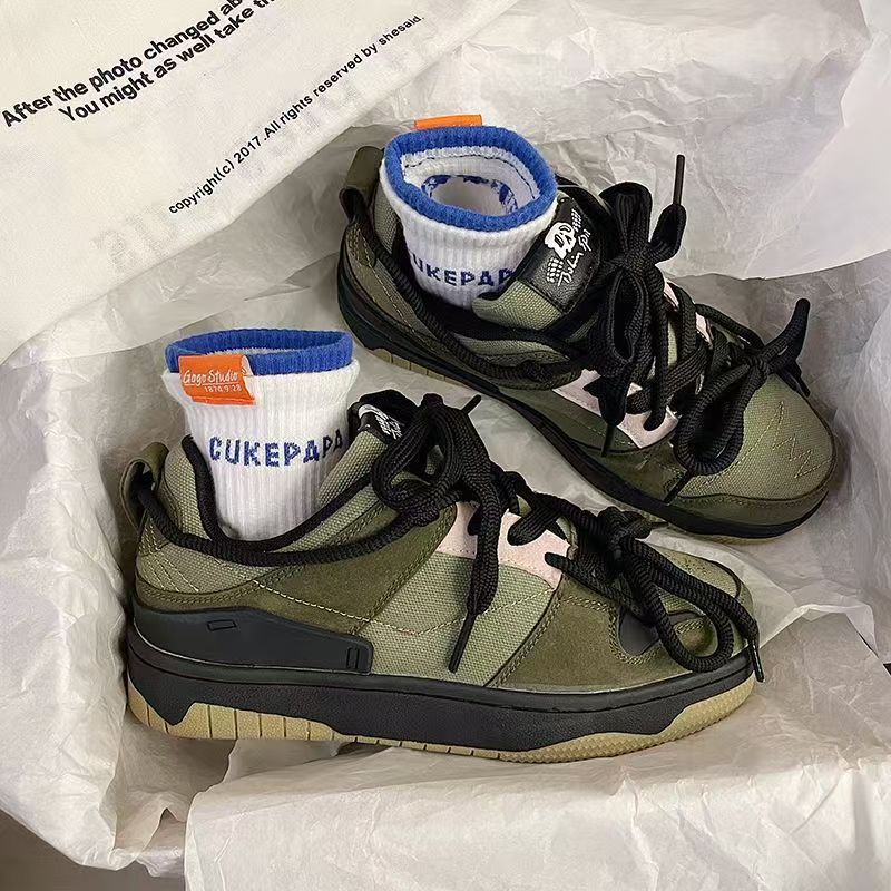 Men's Black Sporty Casual Platform Sneakers