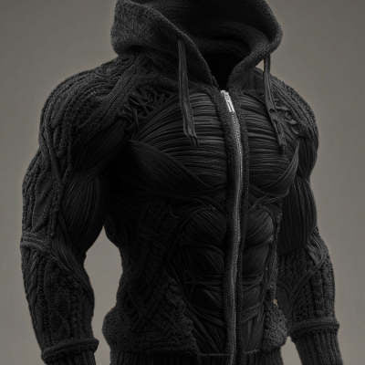 Mens Long-Sleeve Zip-Up Hoodie With Digital Print