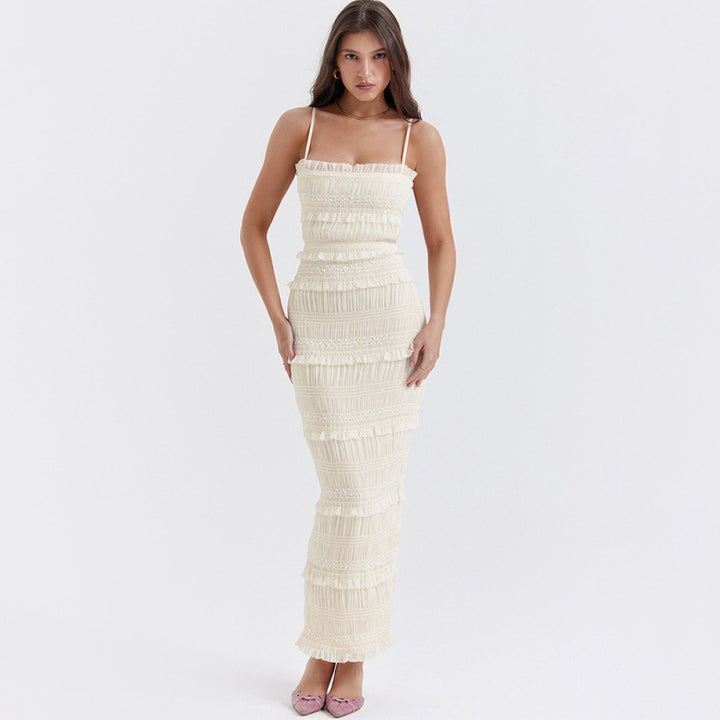 High-elastic Sequin-trimmed Strap Dress