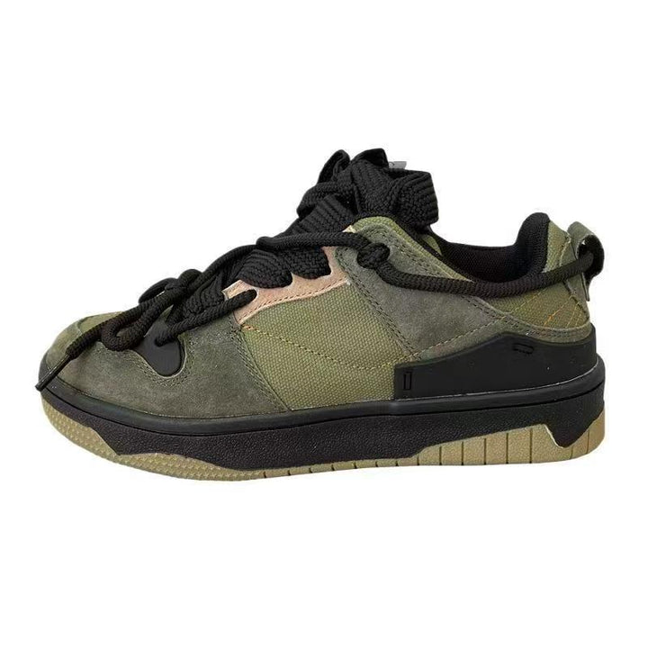Men's Black Sporty Casual Platform Sneakers