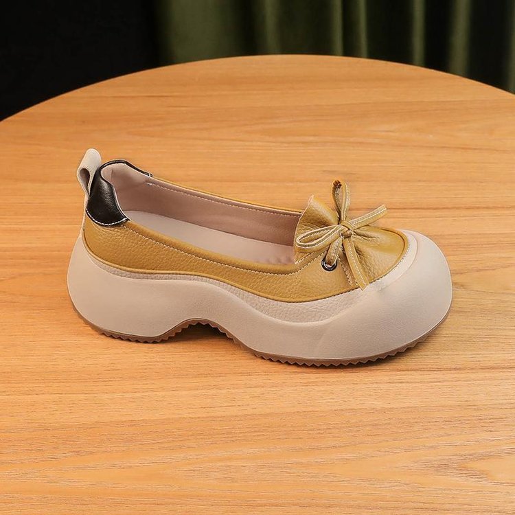 Summer Shallow-toe Heightening New Style All-Match Slip-on Retro Casual Thick-Soled Mom Shoes For Women