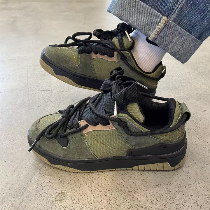Men's Black Sporty Casual Platform Sneakers