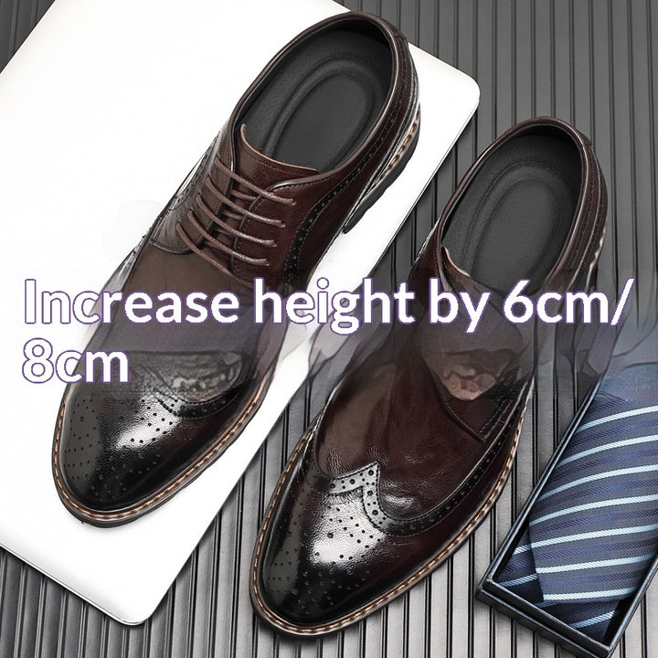 Bullock Men's 8cm Height-increasing Derby Shoes In British Style