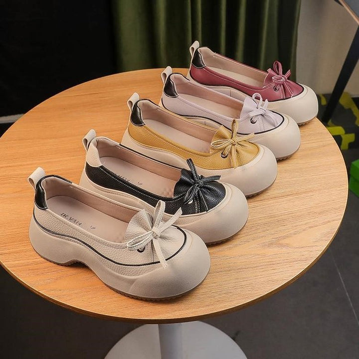 Summer Shallow-toe Heightening New Style All-Match Slip-on Retro Casual Thick-Soled Mom Shoes For Women