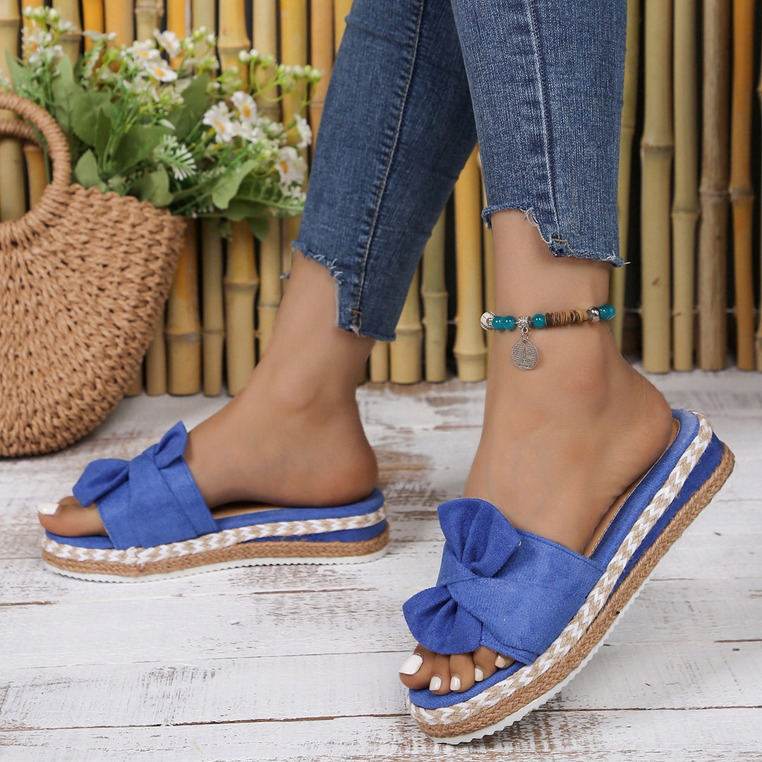 Jute Rope Solid Color Home Outdoor European-Style Womens Slippers