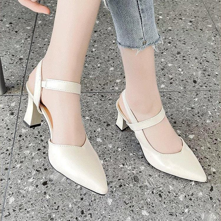 Women's Fashionable Casual Closed-Toe Chunky Heel High Heel Sandals
