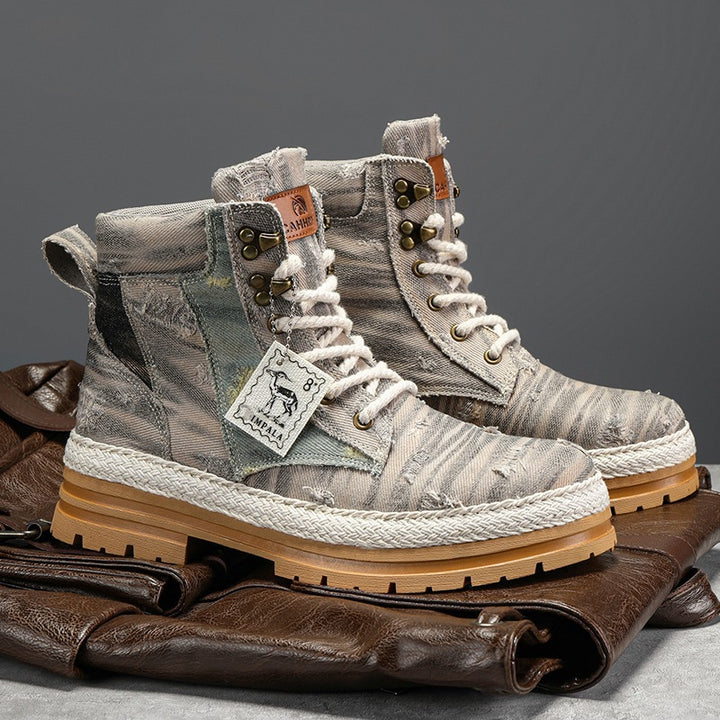 Men's High-top Boots Autumn Denim