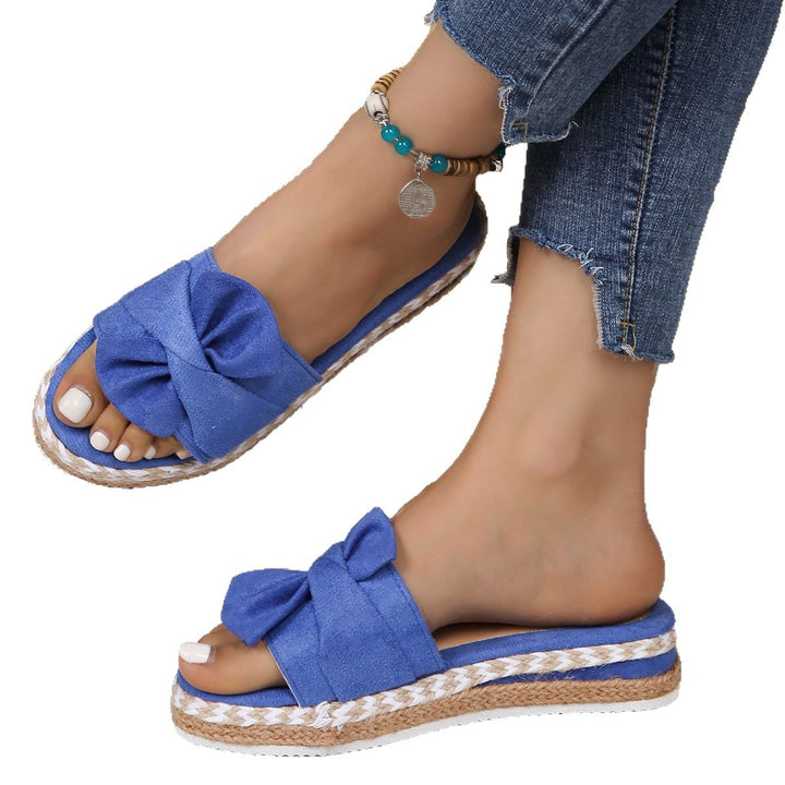 Jute Rope Solid Color Home Outdoor European-Style Womens Slippers