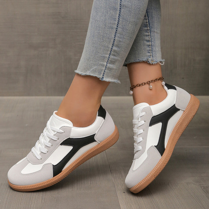 Autumn New Style Flat-Soled Casual Outdoor Non-Slip Lace-Up Lightweight Sneakers For Women